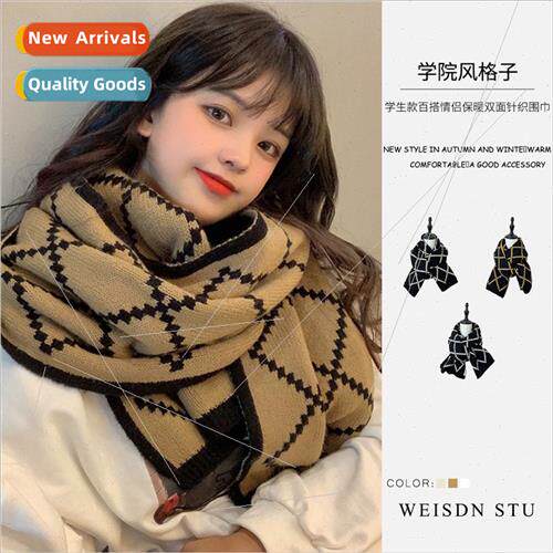 23 years fall winter warm neck scarf men women diamond plaid