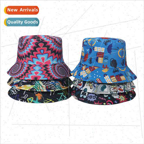 Spring summer new double-sided sun hat casual geometric ethn