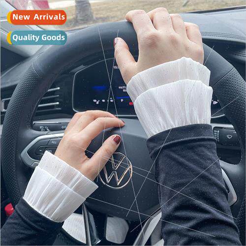 Women Fake Cuff Peplum Whe Pleated Fake Gloves Decorative Fa