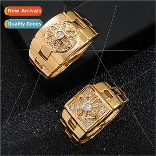 Plated Zirconia Designs Copper Rin che Gold Ring Europe Men