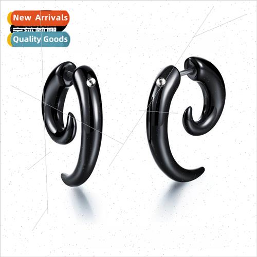 Black Cow Horns Sheep Horns Crooked Horns Black Snail Stud E