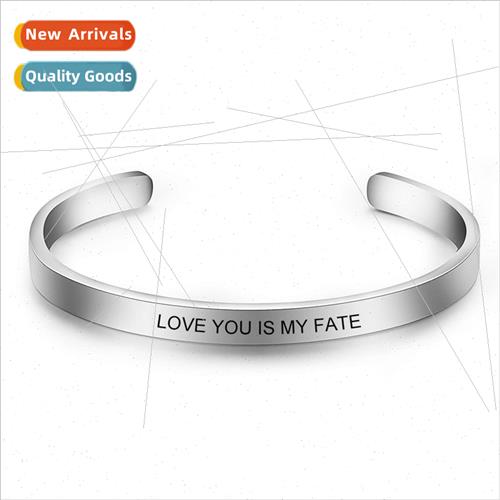 Europe simple C-shaped open bracelet 5MM 155MM stainless ste