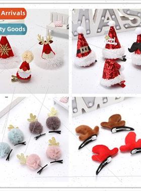 Christmas small hat hair clips children gifts red birthday f