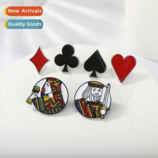 card brooch square ins col spade playing badge Korean small