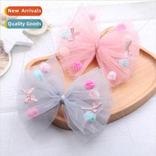 mesh bow clips color bands ball hair Korean Children