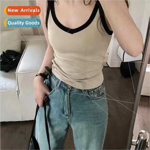 HanShe 6605 Hundreds color collision one cup tank top female