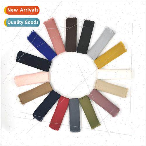 thin rayon modal whiskers edge solid color cotton linen long