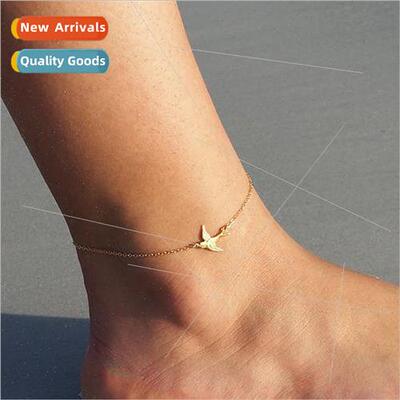 Europe retro exquise bird anklet female simple metal peace d