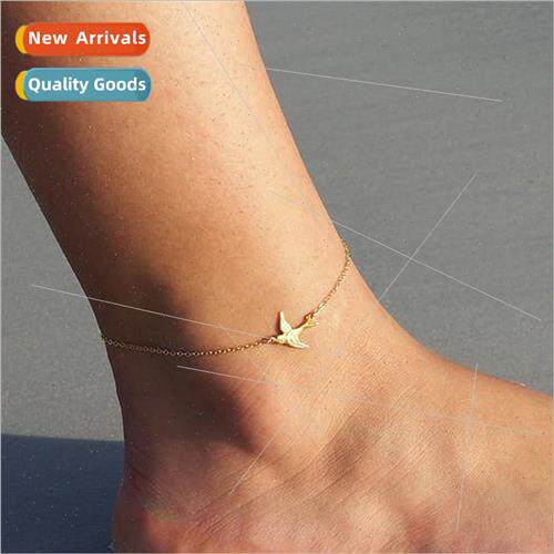 Europe retro exquise bird anklet female simple metal peace d
