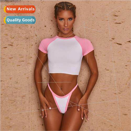 Europe swimsu sexy thong bikini i sports casual half-sleeve
