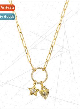 2021 Europe new letter necklace star love collarbone chain c