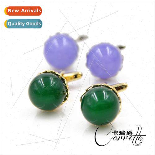 High-grade high- fashion round agate-like shape cufflinks cu