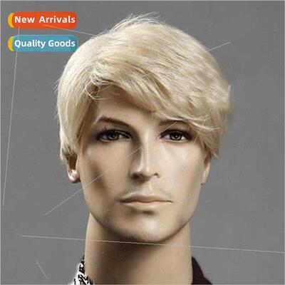 Blonde Fluffy Europe Men Wigs wigs Chemical Fiber Headgear