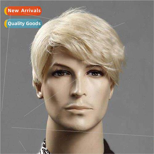 Blonde Fluffy Europe Men Wigs wigs Chemical Fiber Headgear