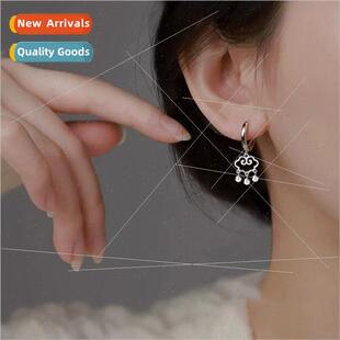 wind tide Xiangyun peace lock ear buckle earrings female sim