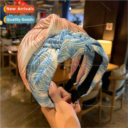 Korea wide edge coconut leaf knot hair band pressure hair wa