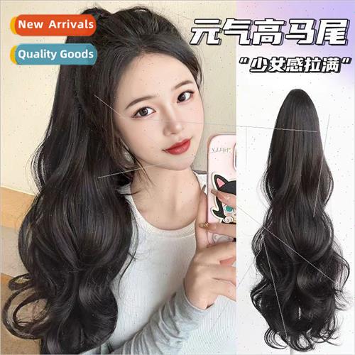 Spring Summer wig scrunchie clip ponytail female lola long h