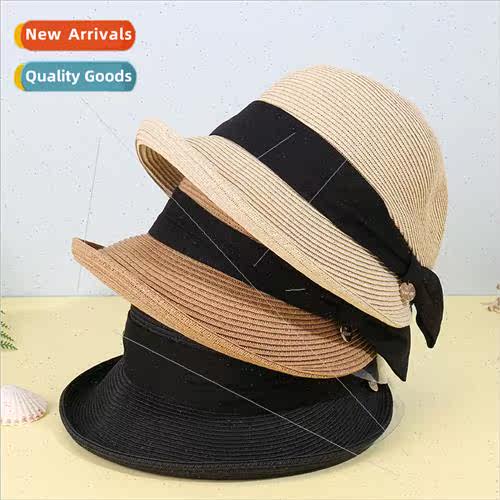 Korea folded edge webbing summer straw hat female casual sun
