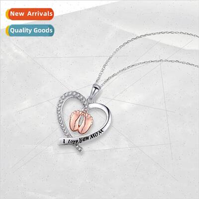 Mother Day  Baby Footprint Paw Pendant Engraved Monogrammed