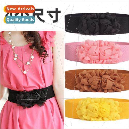 Large size belt female flowers lengthened fat mm elastic wai