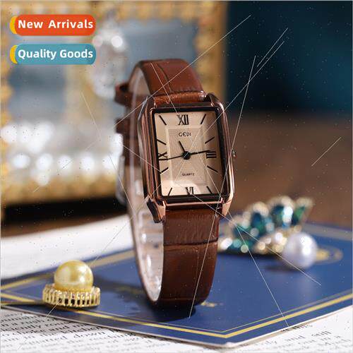 New high-class sense niche student watch simple bamboo belt
