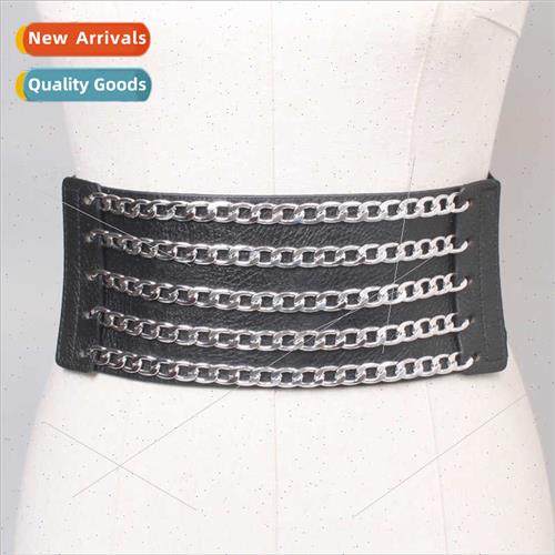 Stch elastic waist belt women new multi-layer chain decorati