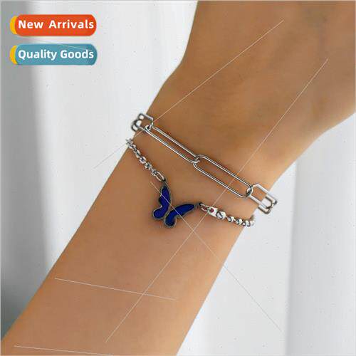 Europe hand jewelry fashion stainless steel double-layer cha