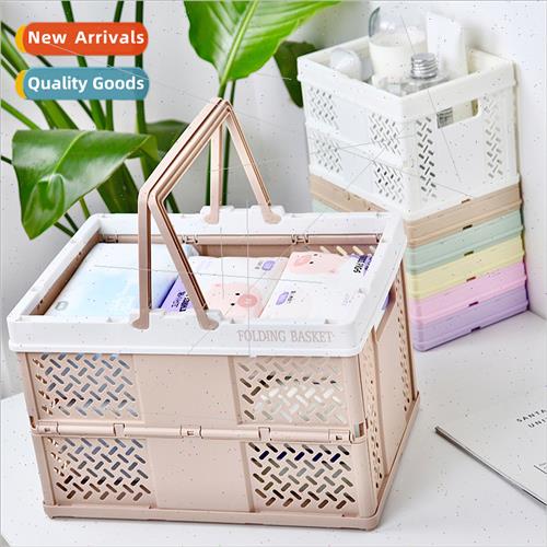 Foldable solid color plastic snacks storage basket fru veget