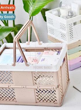 Foldable solid color plastic snacks storage basket fru veget