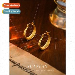 Frosted Earrings Female 925 Cold Vintage Europe Wind silver