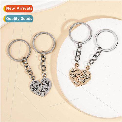 Love Splicing Metal Mother Day Keychain Alloy Peach Heart Ke