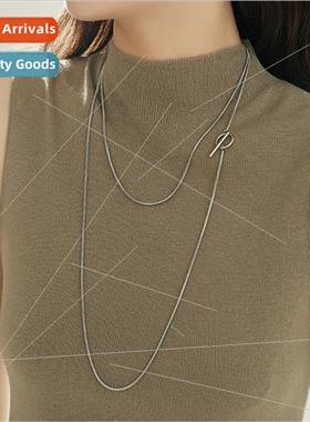 Europe lengthened snake bone chain stacking necklace female