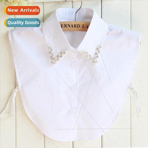 Cotton Korean false collar shirt female square collar rhines