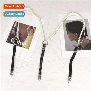 suspenders elastic rhinestone chain dec INS pearl