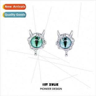 earrings niche sweet Cat 925 small cool silve pupil