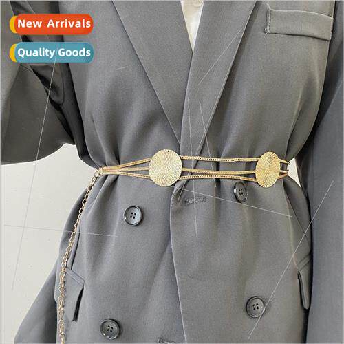 Women dress metal round cake iron chain fashion small belt s
