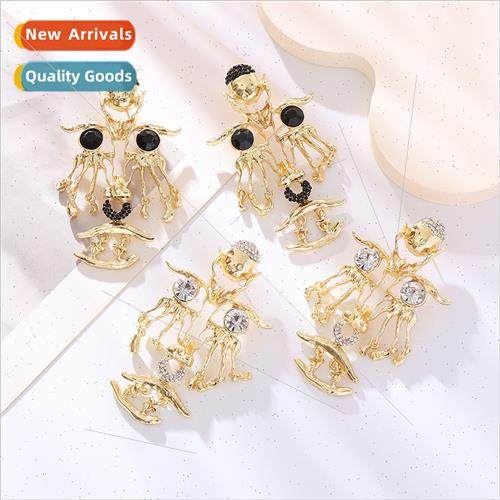 Retro new personalized sense five senses earrings female all