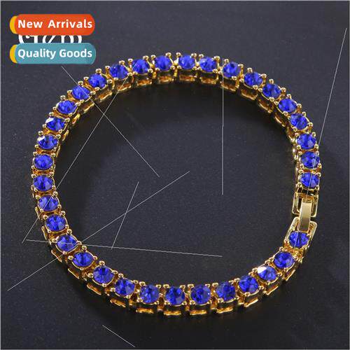 Hip Hop One Drain Diamond Alloy Bracelet Colorful Rhinestone