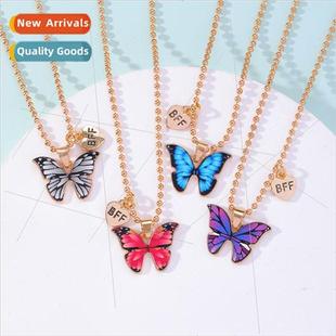 Colorful New Butterfly Necklace Charm Creative Women Fashion