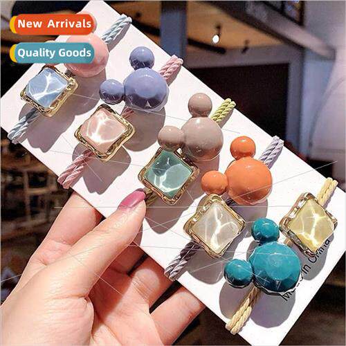 Hair Rope Korean Colorful Crystal Square Hair Circle Fairy M