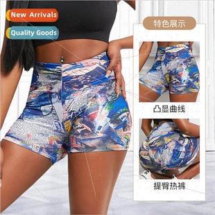 Europe Sweatpants Fness Women High Waist Yoga Pants Printed