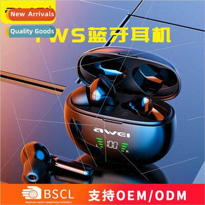 tws digal display bluetooth headphones sports touch in-ear w