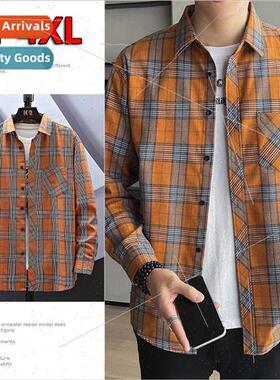 Shirt men nd spring fall long-sleeved loose casual clothes c