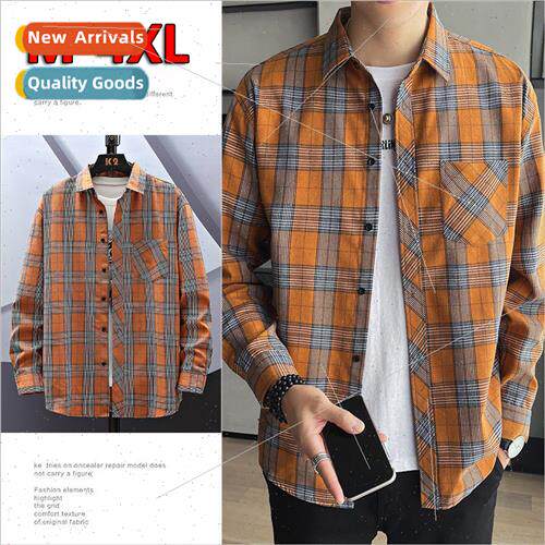 Shirt men nd spring fall long-sleeved loose casual clothes c