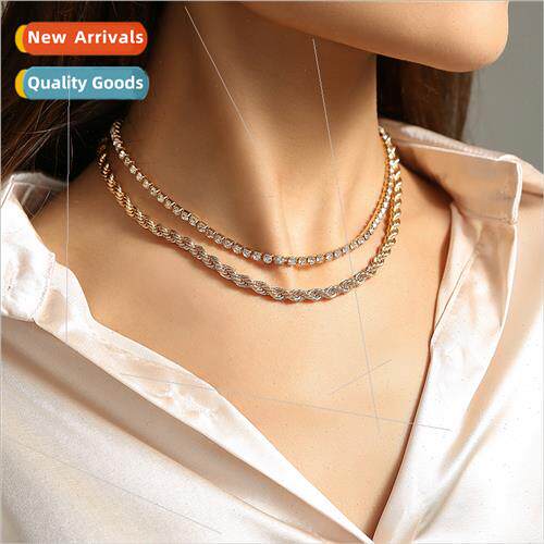 Europe retro minimalist diamond encrusted claw chain diamond