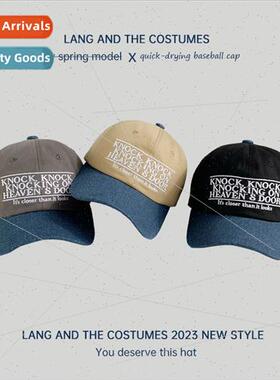 Letter embroidery color blocking cowboy baseball cap women f