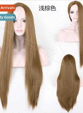 Chemical Fiber Women Blonde Wigs Europe Medium Long Natural