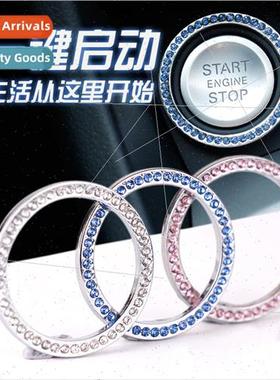 Car one key start decorative ring car ignion button handmade