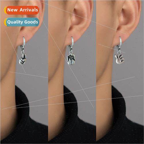 Scissors stone cloth earrings Europe dark retro quirky earri