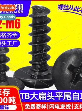 304 black large flat head self-tapping flat-tailed screws bl